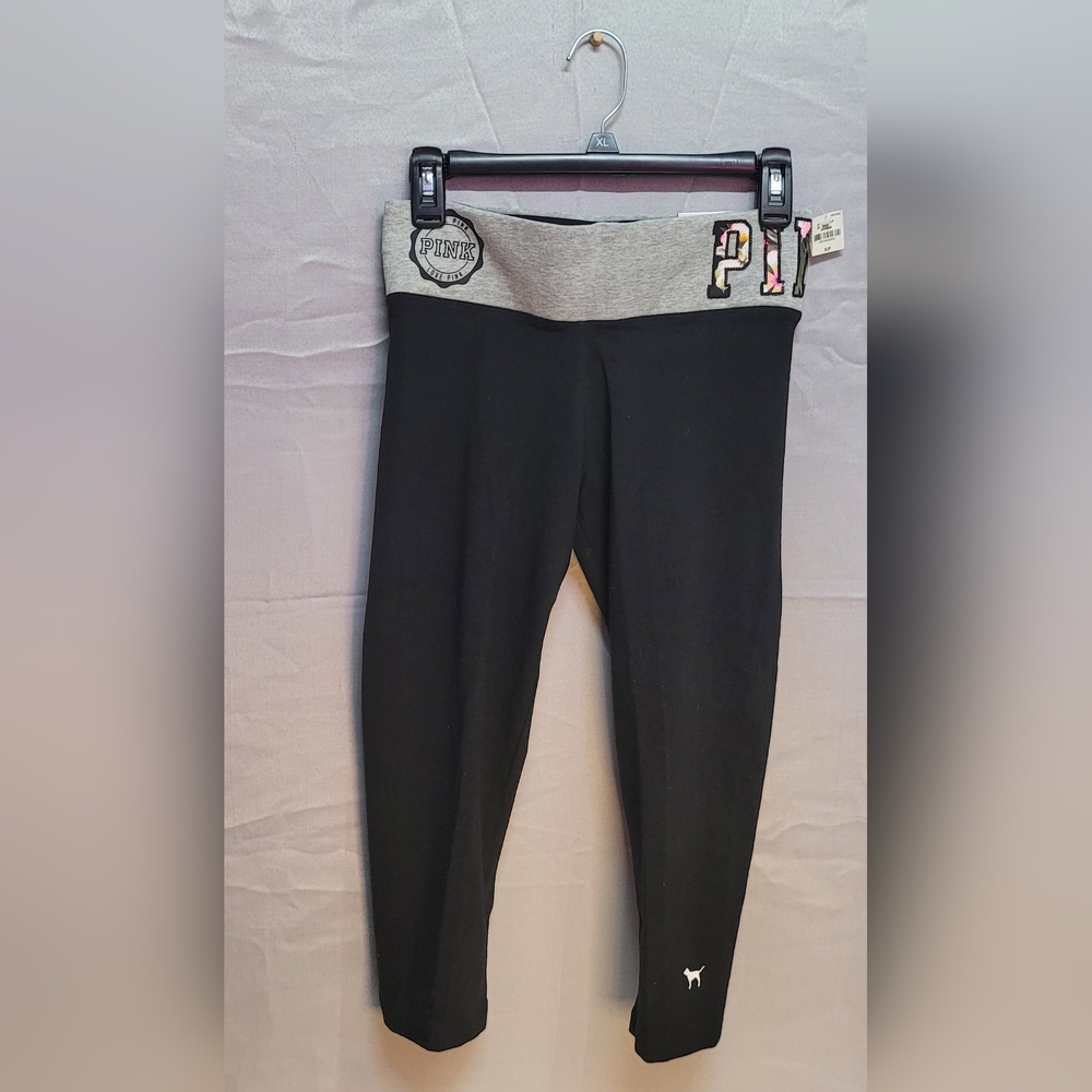 PINK Victoria's Secret Black and Gray Leggings